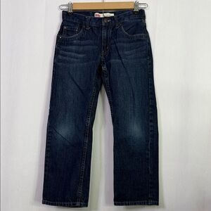 Levi's 505 Regular Adjustable Waist Dark Wash Blue Jeans